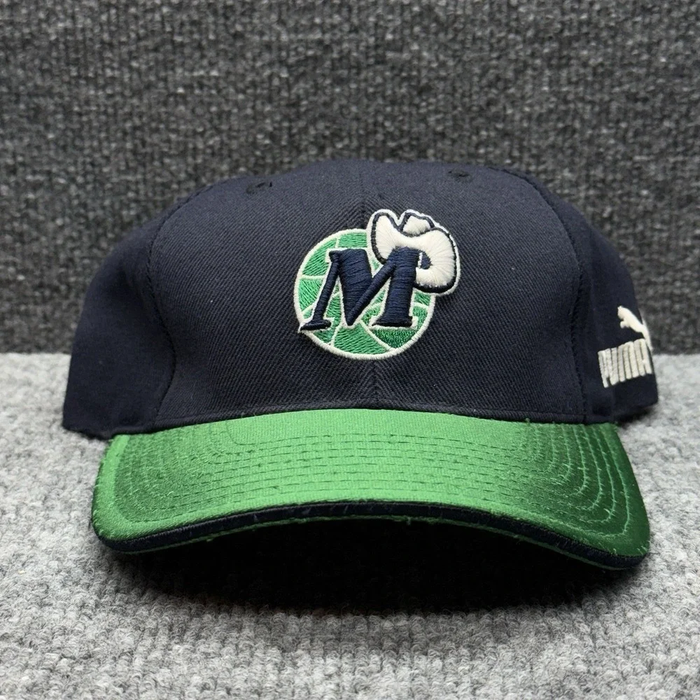 Vintage Dallas Mavericks Hat Cap Strap‎ Back NBA Basketball Puma Mens 90s 00s